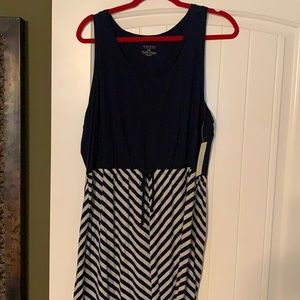 Navy and grey maxi tank dress